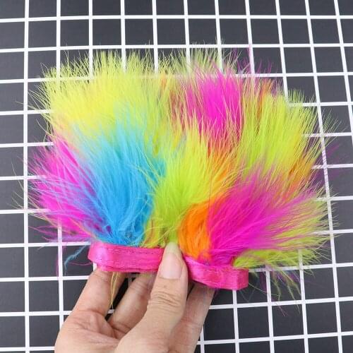 Dyed Colorful 1 Meter Natural Turkey Feather Trim Ribbon 6-8cm Marabou White Feather Fringe Lace for Wedding Dresses Decoration