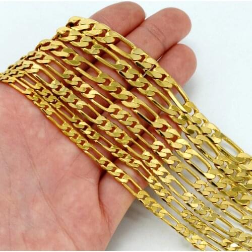 Anniyo 1 Piece/ Gold Chain Necklaces for Women Men Girls,Gold Color Africa Jewelry,Arab Ethiopian Chain Necklaces Ghana #001116