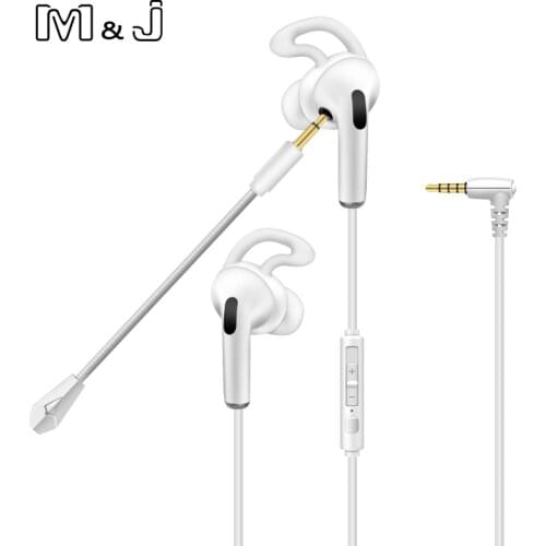 M&J AK-P9 Dynamic Noise Reduction In-Ear Wired Earphones Gaming Headsets with Dual Mic Sound Insulation Earbud For PUBG CSGO PS4