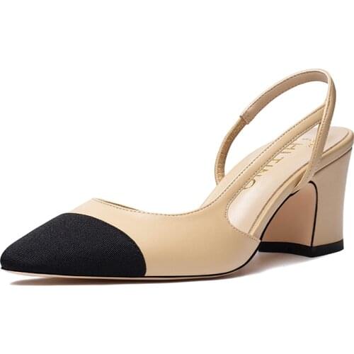 Genuine Leather slingback Covered Toe Sandals Women fashion Summer Shoes Thick Heel Sandal Rome Summer Sandal Daily Casual Shoes