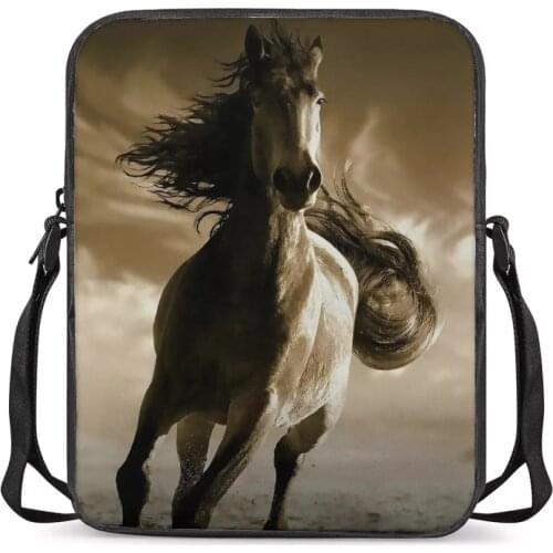 HYCOOL Horse Mens Messenger Bag Crossbody Shoulder Bags Travel Bag Man Purse Small Sling Pack for Work Business Mens Bag