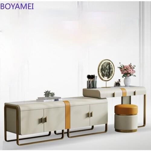 Light luxury dresser combination simple marble custom post-modern bedroom TV cabinet cabinet integrated makeup table