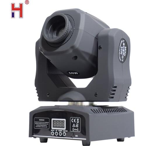 Led Lyre 60W Moving Head Light Mini Spot Dj Lights Of High Quality 7 Gobos Dmx-512 For Stage Party Lighting