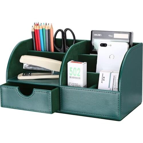 Creative Pu Desktop Storage Box Ins Pen Container For Students Simple Marble Pattern Light Luxury Style Storage Box