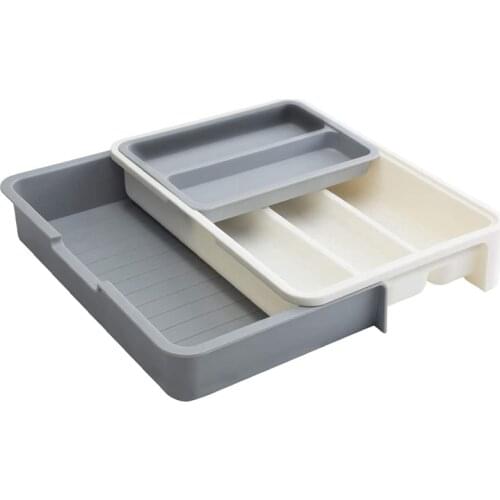 Cutlery Drawer Tray Expandable Adjustable Utensil Drawer for Kitchen Utensil Organizer Multi-Purpose Storage for Kitchen