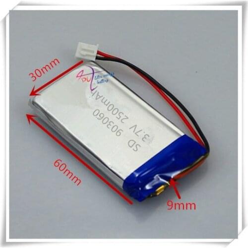 XHR-2P 2.54 2500mAh 903060 903158 3.7V polymer lithium battery 903060 Rechargeable batteries