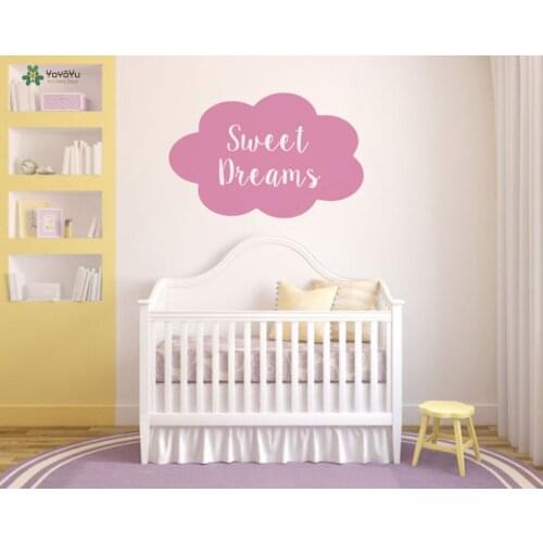 YOYOYU Wall Decal Quotes Sweet Dreams Cloud Pattern Vinyl Wall Stickers For Kids Bedroom Baby Nursery Art Mural Home Decor SY933