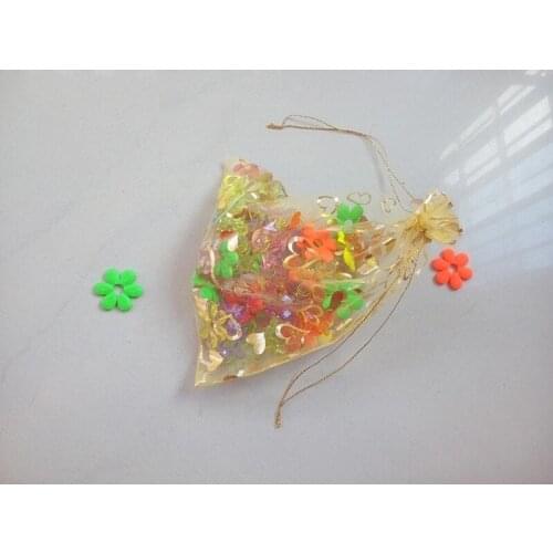 Gold heart organza bags 10*14cm 1000pcs jewelry packaging display bags gifts drawstring bag pouch jewelry bag for bracelets