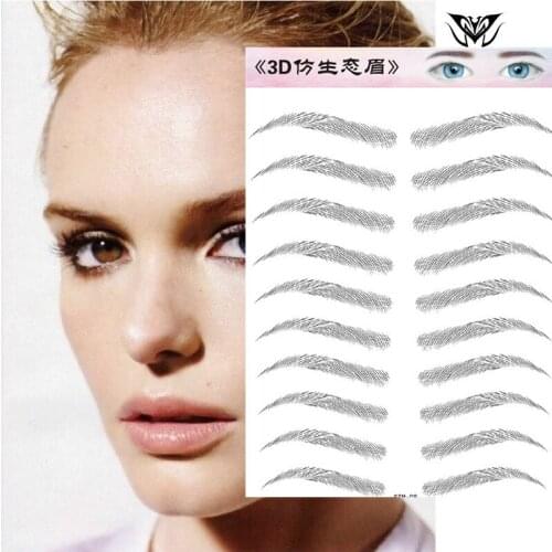 1 PC Imitation Ecology Eyebrow Tattoo Sticker Fashion Women Girl Temporary Tattoo Sticker Black Body Art Fake Tattoo Sticker