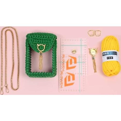 2 Sets 5pcs/set Woolen+Metal+Acryal for DIY Weave Bag Handbag Accessories Sewing