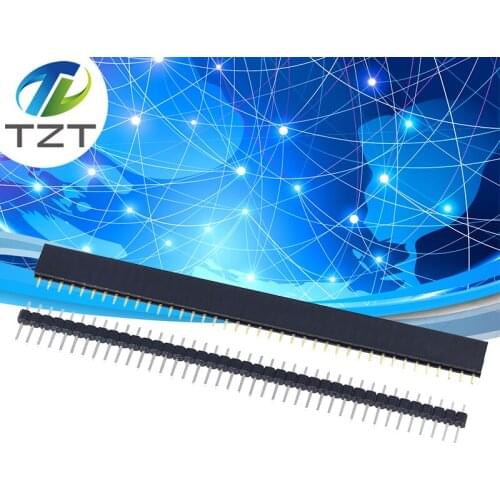 20pcs 10 pairs 40 Pin 1x40 Single Row Male and Female 2.54 Breakable Pin Header PCB JST Connector Strip for Arduino Black