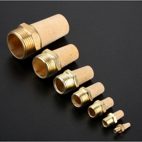 5/2/1Pcs Brass Pneumatic Muffler Pneumatic Silencers Fitting Noise Filter Reducer Connector M5 1/8" 1/4" 3/8" 1/2" 3/4"1" Thread