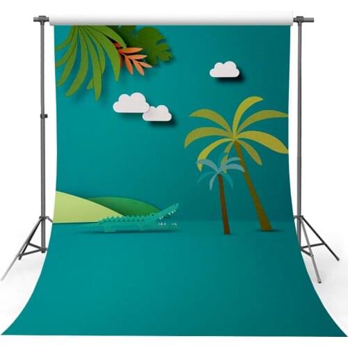 Avezano Photography Backgrounds Baby Shower Birthday Crocodile Green Banner Backdrops For Photo Studio Photocall Photozone Decor