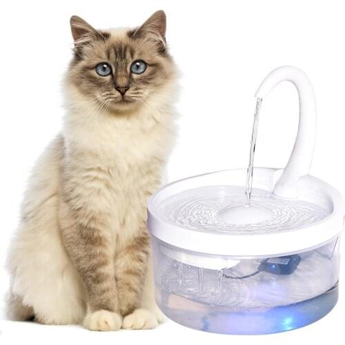 2L Pet Cat Fountain LED Blue Light USB Powered Automatic Water Dispenser Cat Feeder Drink Filter for Cats Dogs Pet Supplier