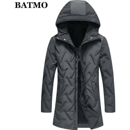 BATMO 90% white duck down hooded jackets men,mens winter hooded jackets,plus-size M-3XL GSYR8107
