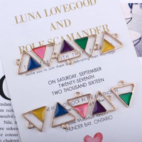 Free Shipping 100PCs 19*20MM Hollow Out Traingle Shape DIY Jewelry Charms Gold Tone Plated Alloy Metal Necklace Bracelet Charms