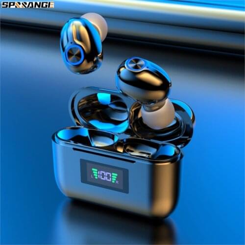 Bluetooth Earphones Wireless Sport Headset LED Power Display Noise Cancelling Sports Waterproof Earbud In Ear With Dual Mic