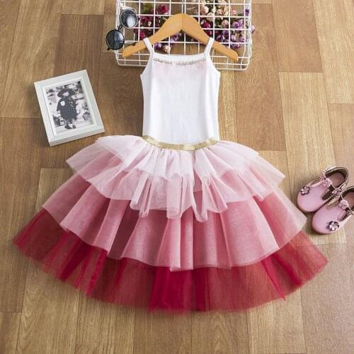 2021 Toddler Girl Kids Set 2 Piece Girl Set Dresses Party Little Girl Clothes for Vest Shirt Girls Dress Summer Clothing 7 Years