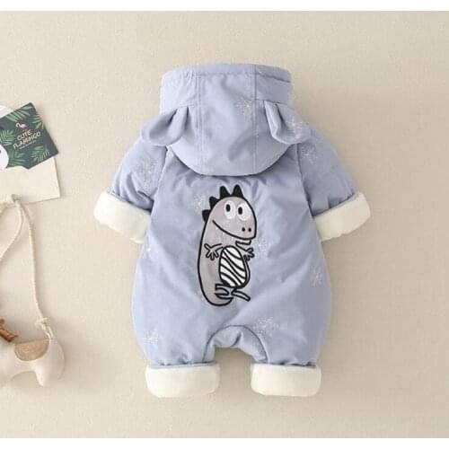 Babys autumn and winter clothes suit hooded cartoon boy and girl babys climbing suit newborn one piece clothes