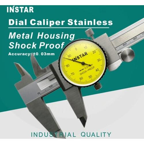 INSTAR Dial Caliper Stainless Steel 0-150mm 200mm Double Way Shock Proof Industrial Qulity 0-300mm 0.02mm 0.01mm