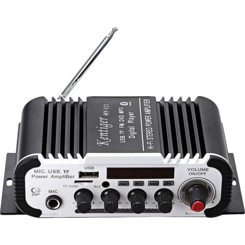 FFYY-Kentiger Hy - V11 Bluetooth Amplifier 2-Channel Super Bass o Amplifier With Remote Controller Tf Usb Fm 85Db Mp3 Fm Rad