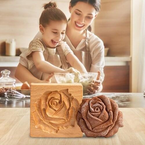 Cookie Mold Large Size Provence Rose Biscuit Mould Kitchen Tools Cookie Stamp Embossing Mold Craft Decorating Baking Tool 1Pcs