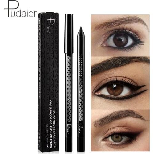 Pudaier Gel Eyeliner Pencil Makeup Waterproof Easy To Wear Matte Black Eye Liner Cream Pen Make Up Long-Lasting Cosmetics Tool