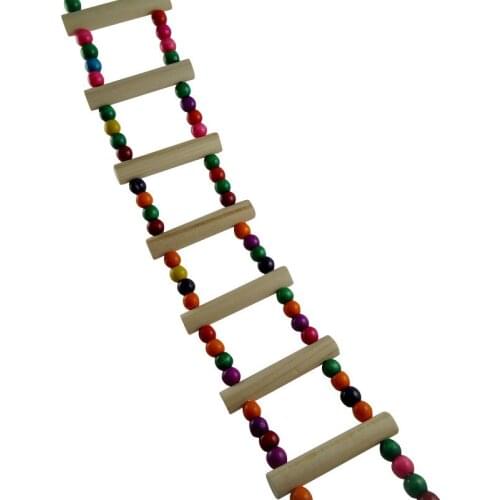 Flexible Fun Wooden Mouse Rat Hamster Ladder Crawling Bridge Toys Pet Parrot Bird Standing Swing Toys