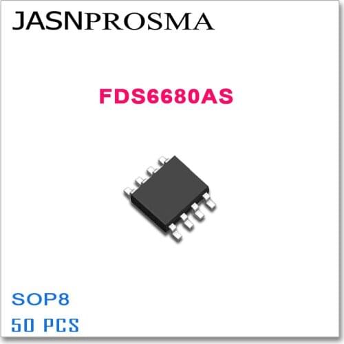 JASNPROSMA FDS6680AS SOP8 50PCS 30V 11.5A N-Channel 6680 FDS6680A FDS6680 High quality FDS