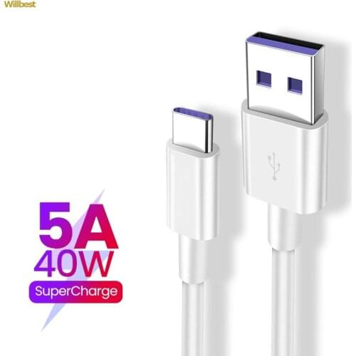 5A USB Type C Cable for Samsung S20 S9 S8 Xiaomi Huawei Mobile Phone Fast Charging USB C Cable Wire Quick Type-C Charge Cables