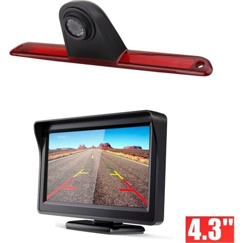 HD 720P Brake Light Camera + 4.3'' monitor for LWB Sprinter Transporter MB Mercedes Sprinter W906 1500 2500 /Crafter Truck Vans