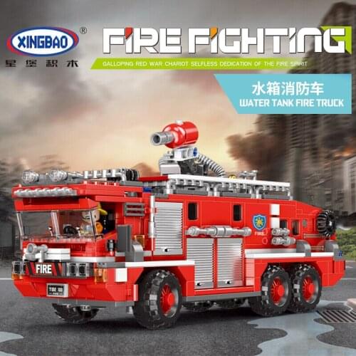 XingBao Official 03030 City Fire Fighting Series Water Tank Fire Truck MOC Building Blocks 720pcs Bricks Toys For Gift