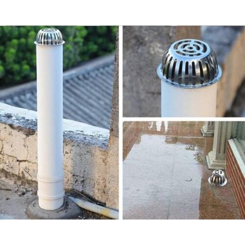 Stainless Steel Balcony Roof Round Large Displacement Anti-blocking Floor Drain Outdoor Rain Bucket Drainage Floor Drain