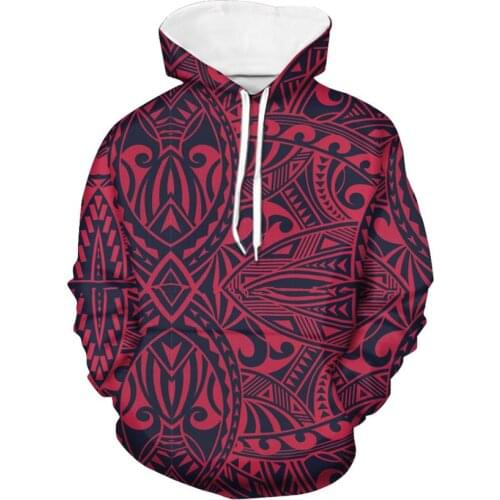 MOQ1 Polynesian Tonga Style Designed Hoodies For Women Luxury Custom Long Sleeve Hoodies Printing Logo Leisure Hoodies Hoodie