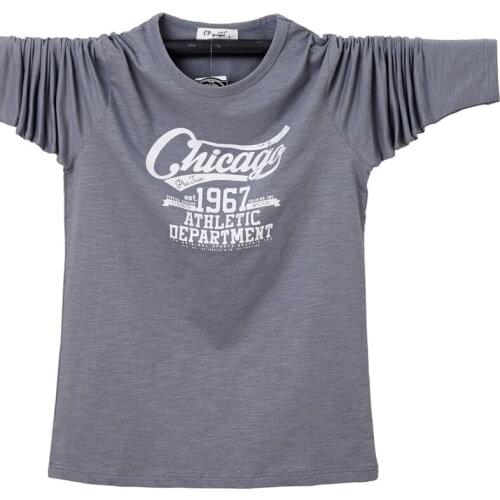 Mens round neck printing long-sleeved bottoming shirt T-shirt handsome fashion mens 2021 autumn new products