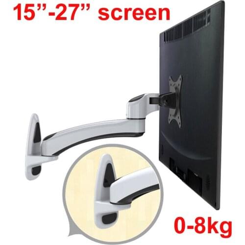 DL-FE111W TV Wall Mount 15-27" 0-8KG LCD Monitor Holder Gas Spring free Lifting Swivel Stretchable Stands Long Arm TV bracket