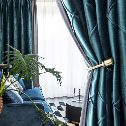 2021 New Bedroom Study Finished Curtains Custom Nordic Wind Flannel Finished Curtains High Shading Thick Flannel Curtain Fabric