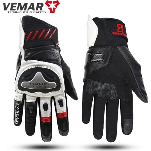 Dirt Bike Riding gloves Mens Four Seasons Leather Motorcycle Gloves Knight Equipment Drop-proof Windproof Gloves
