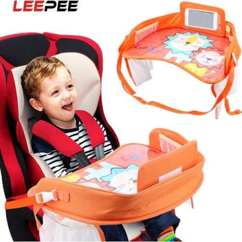 LEEPEE Waterproof Car Safety Seat Tray Infant Children Drink Table Baby Fence In-car Accessories Car Drinks Holders Storage