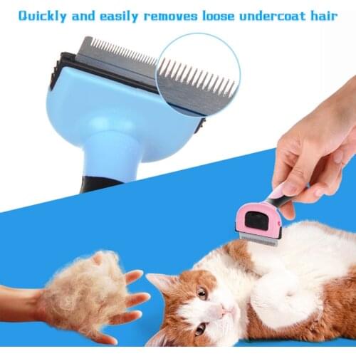 Dog Cat Hair Shedding Effectively Reduce Hair Shedding Comb Pet Grooming Brush Safe Gentle Hair Deshedding Quick Release Comb