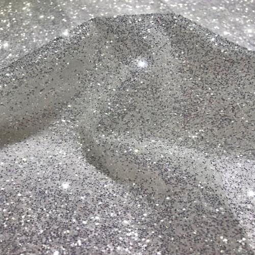 Designer White Luxury French Tulle Lace Sequin Fabric High Quality Bridal Wedding Party Dress Glitter Material for Sewing Crafts