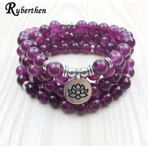 Ruberthen 2017 Fashion Claret Stone Bracelet High Quality Women`s Yogi Necklace 4 Wrap Meditation Jewelry Drop Shipping