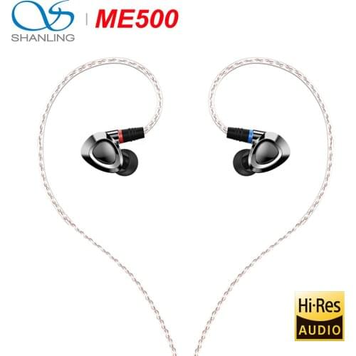 SHANLING ME500 HiFi Audio Triple Hybrid Driver(1DD+2 Knowles BA) Earphone IEM Brass metal shell with Detachable MMCX cable