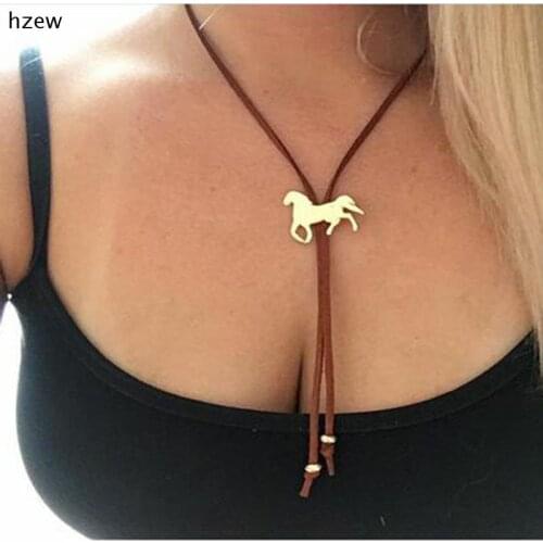 Cute running horse chain necklace velvet horse necklaces gift
