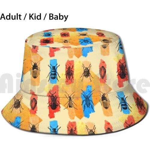 Buggin' - Bug Medley Sun Hat Foldable UV Protection Sketch Bugs Insects Nature Forest Woods Gross Dark Pest Fear Creep