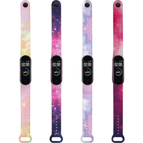 For Mi Band 6 5 4 3 Strap Printing Silicone Magic Pattern Xiaomiband Replacement Watchband Bracelet Smart Sports Fitness Wrist