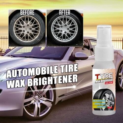 30ml Tire Retreading Agent Car Tire Gloss Agent Auto Tire Shiny Spray Car Tire Wax Brightener Tire Maintenance Cleaning Spray