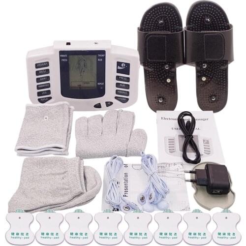 16 Pads Electrical Muscle Stimulator Russian/English Button Therapy Massager Pulse Tens Acupuncture Full Body Massage Relax Care