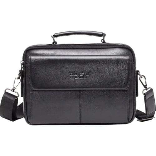 Famous Brand Mens Leather First layer Business Messenger Shoulder Cross Body Bag Male Tote HandBag Purse Briefcase Bags