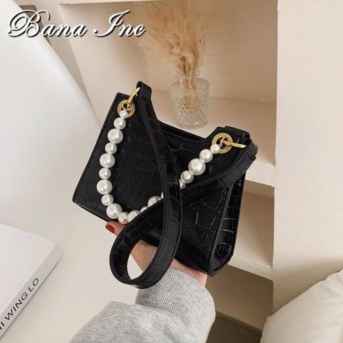 Vintage Hobos Bags Animal Prints Leather Mini Shoulder Bags For Women 2021 Leather Luxury Handbag And Purse Retro With Pearl